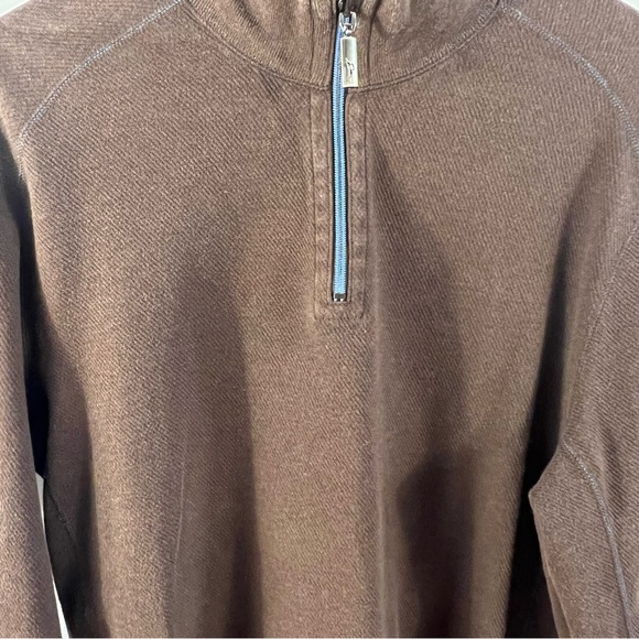 Tommy Bahama 1/4 Zip Reversible Jacket Men's L Large Brown Red Pullover Sweater - Picture 5 of 5